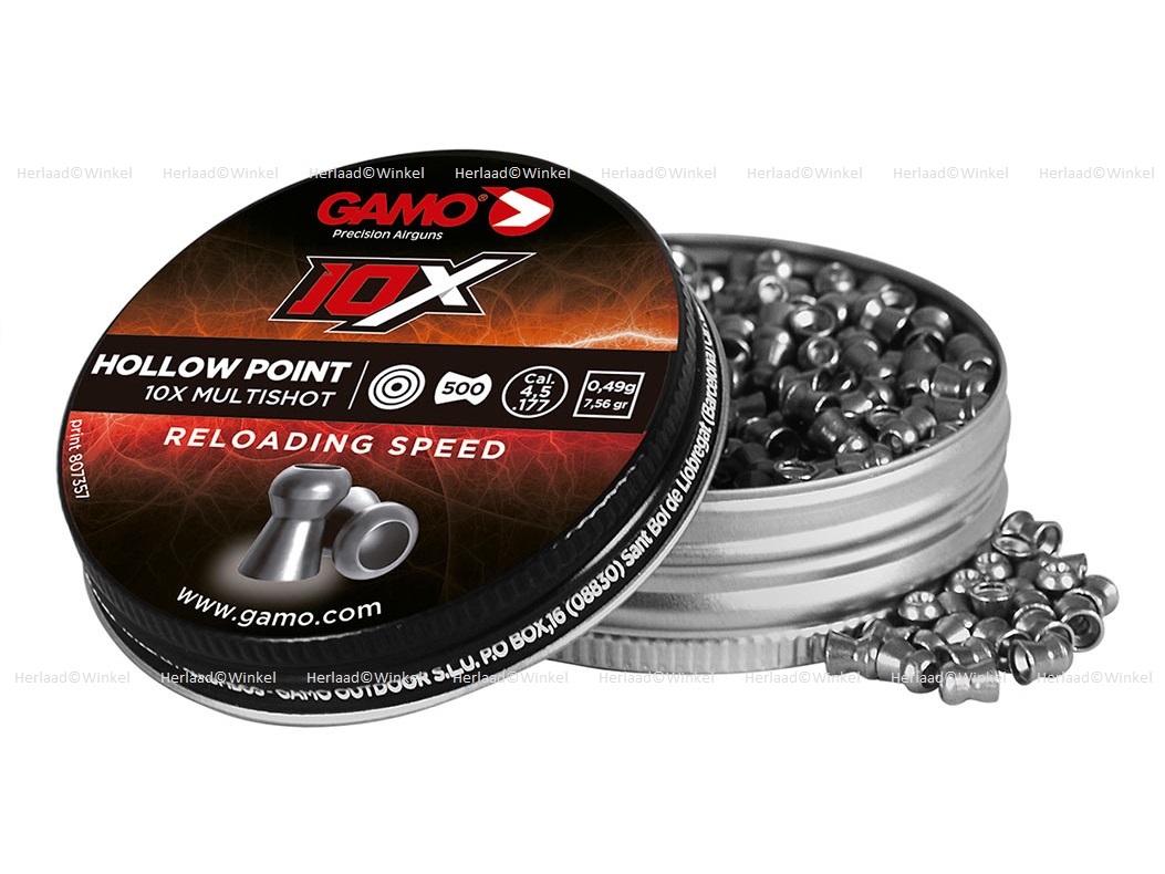 Gamo 10X Hollow Point 4.50mm Luchtdruk Kogeltjes blikje 500